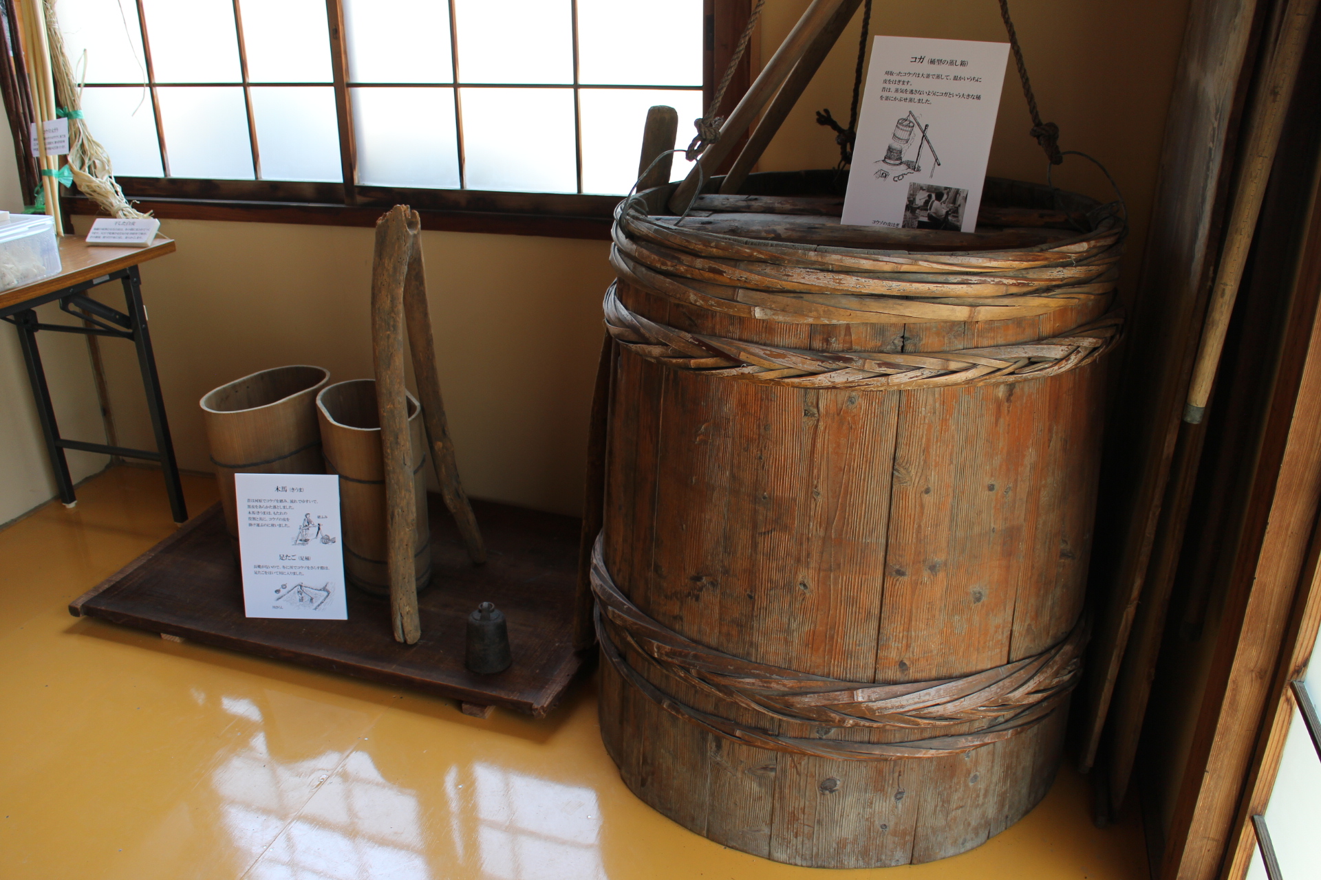 むかしの道具が並ぶ、展示室ができました。 | おおたけ手すき和紙の里